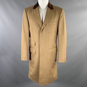J. PETERMAN COMPANY Size M Tan Brown Twill Wool Evening Coat